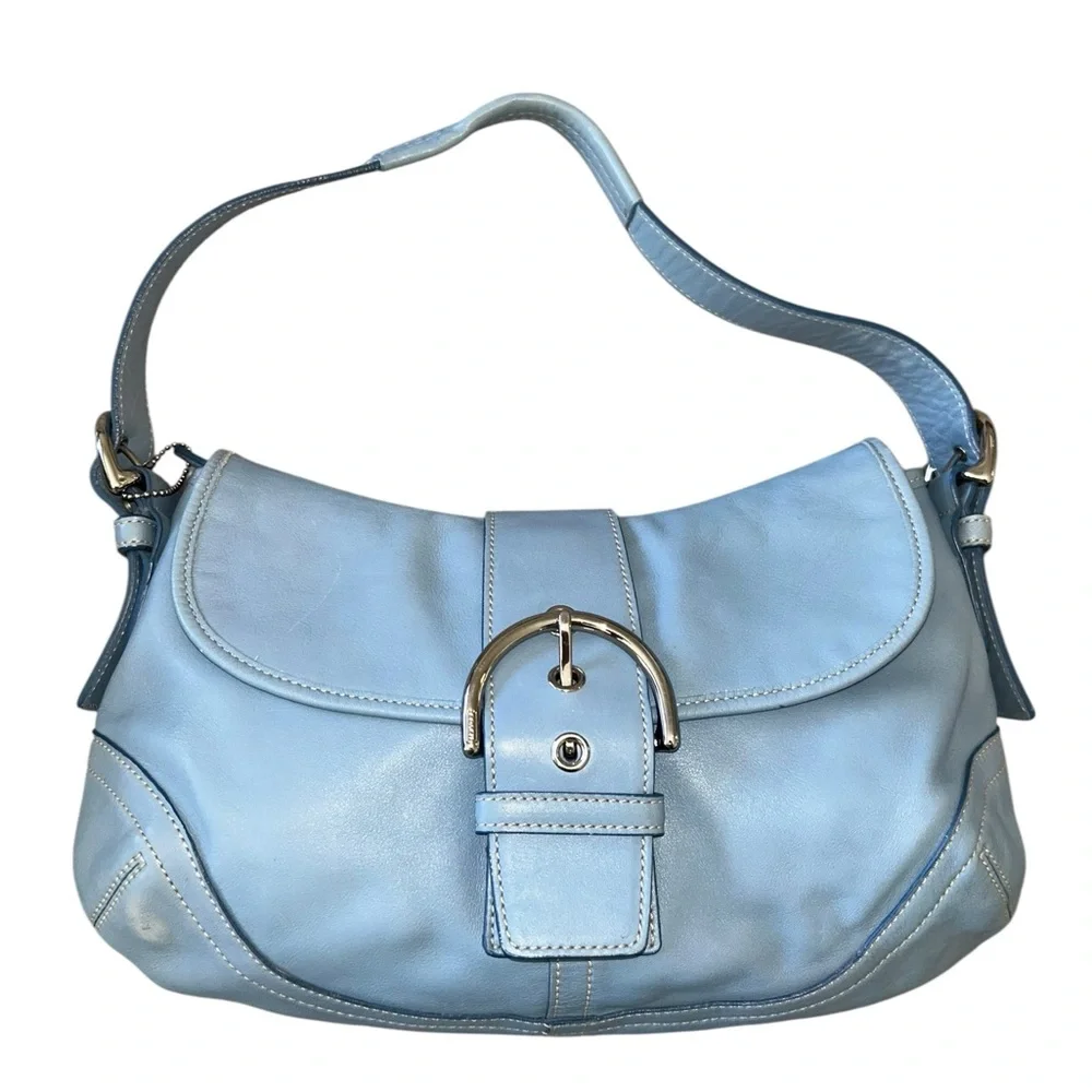 Coach Vintage Style 9248 Blue Leather signature soho bag RARE y2k